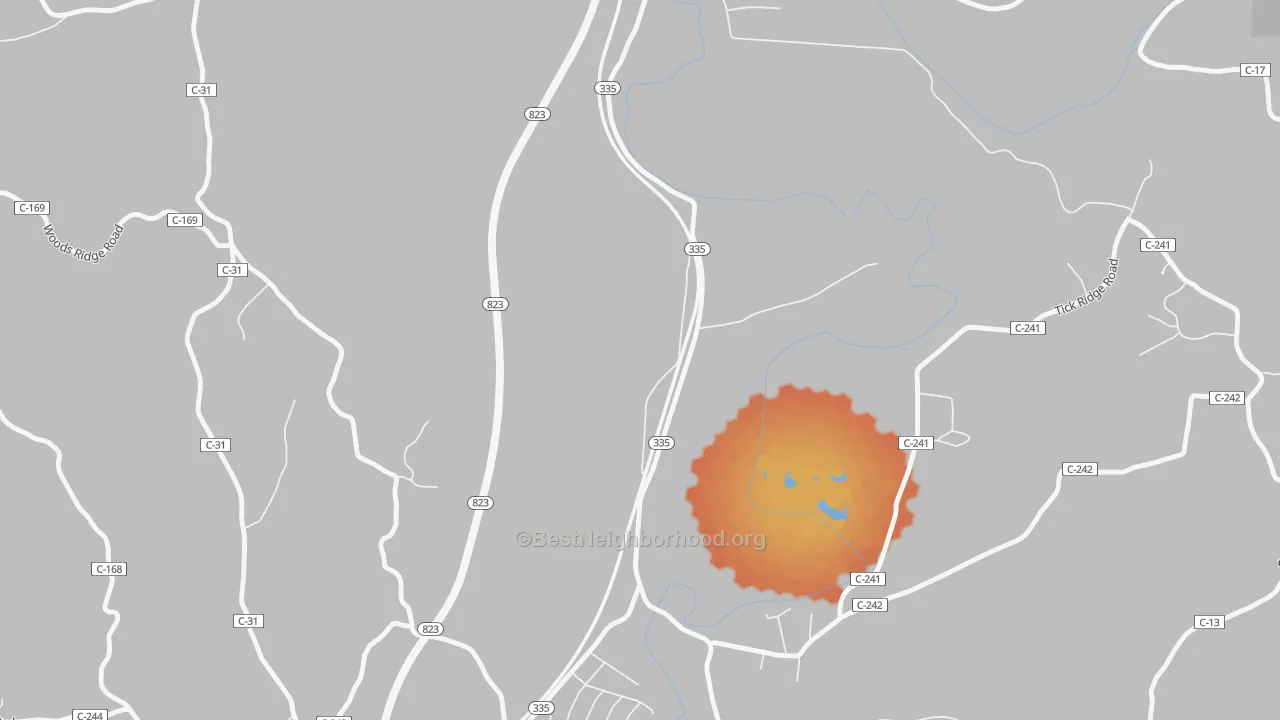 Bike Grade map of Slocums, OH