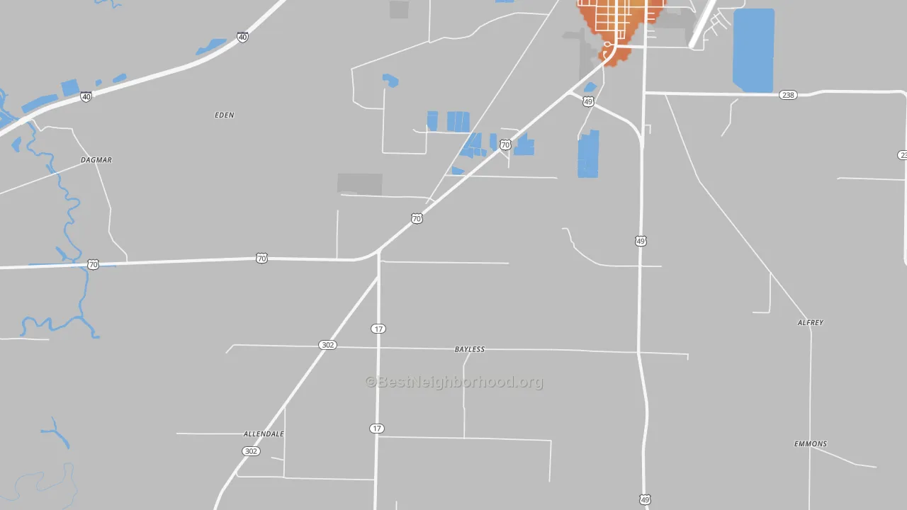Bike Grade map of Smale, AR