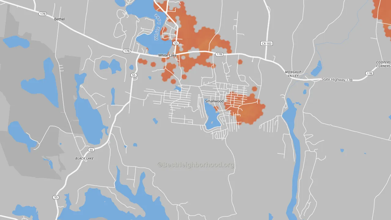 Bike Grade map of Smallwood, NY