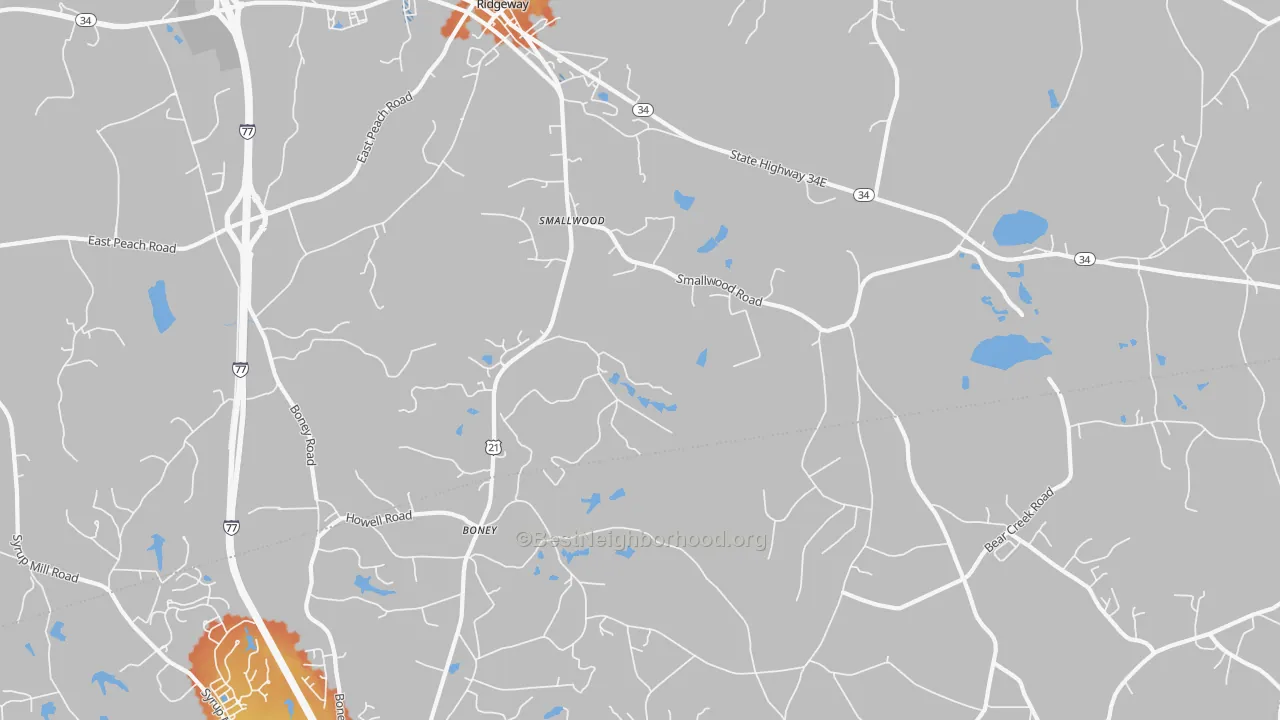 Bike Grade map of Smallwood, SC