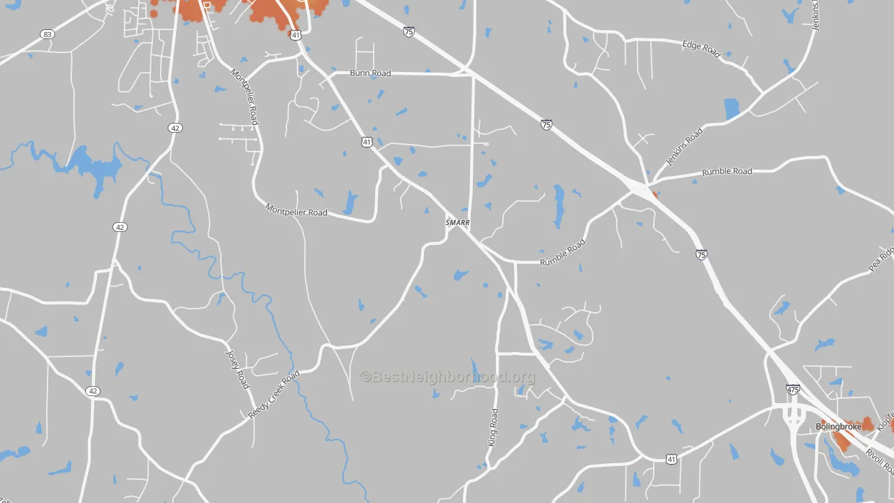 Bike Grade map of Smarr, GA