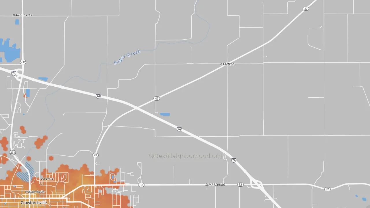 Bike Grade map of Smartsburg, IN