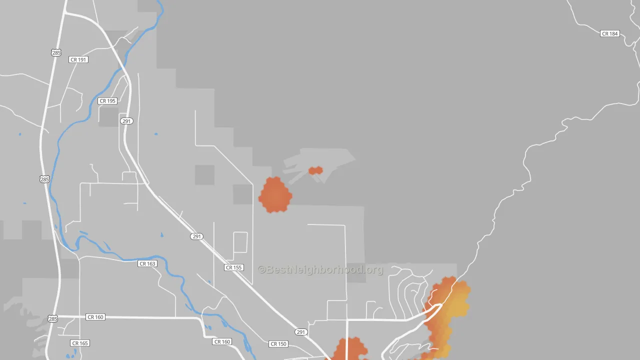 Bike Grade map of Smeltertown, CO