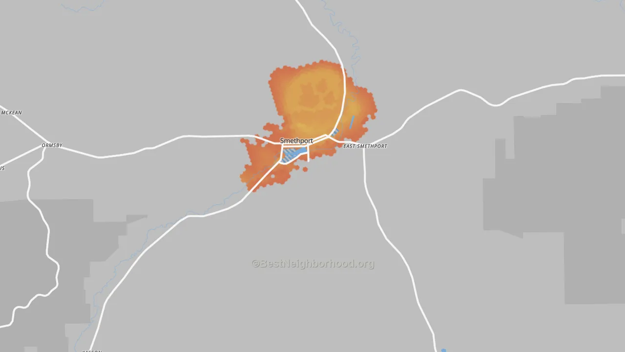 Bike Grade map of Smethport, PA