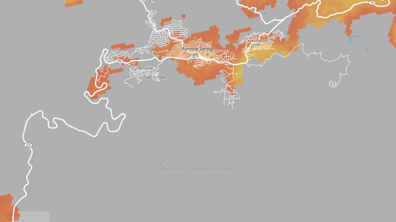 Bike Grade map of Smiley Park, CA