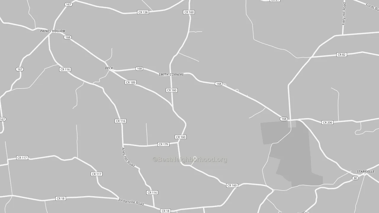 Bike Grade map of Smith Corners, NY
