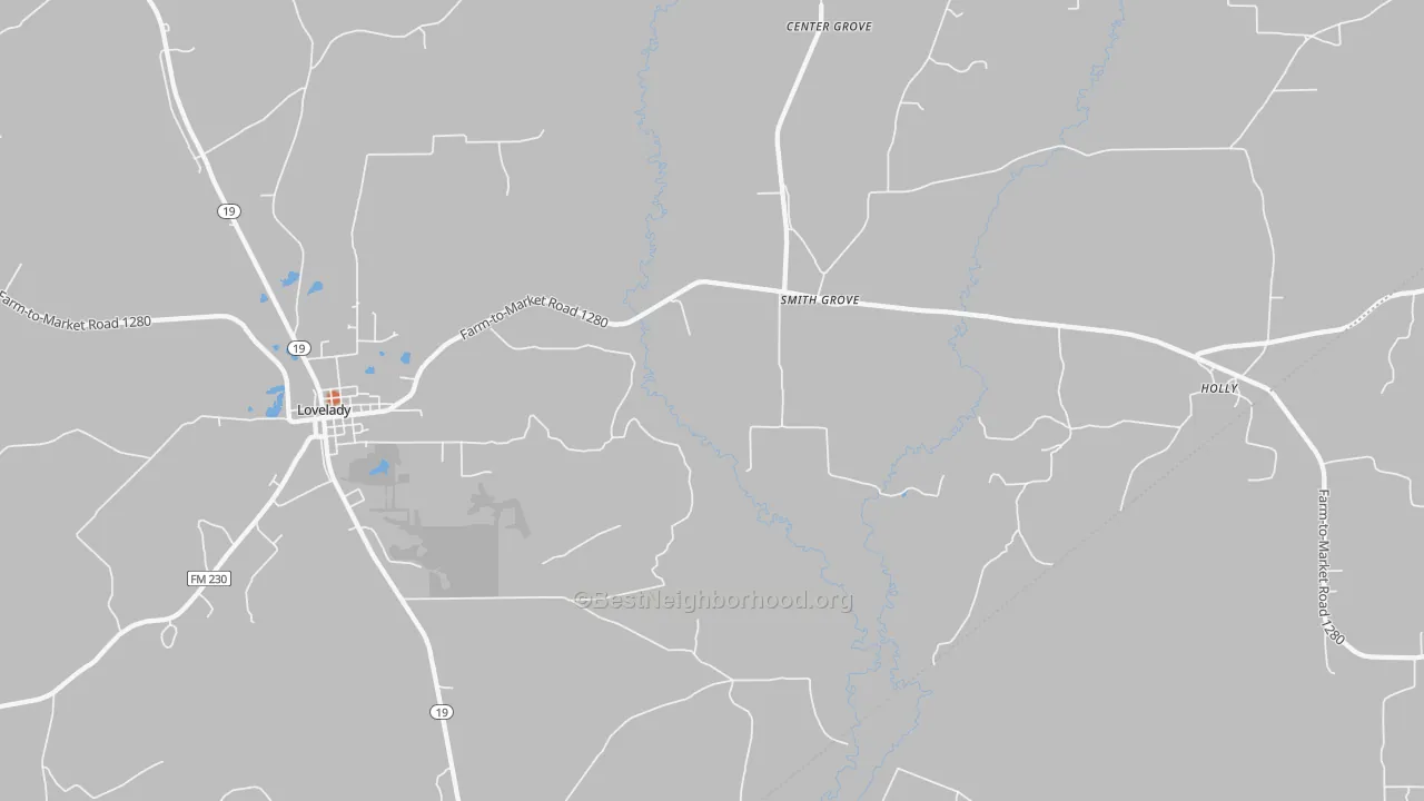 Bike Grade map of Smith Grove, TX