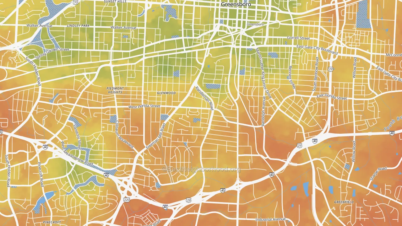 Bike Grade map of Smith Homes, Greensboro, NC