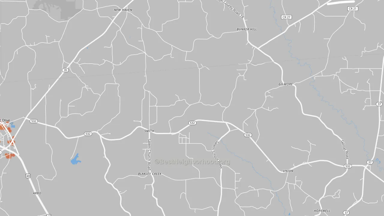 Bike Grade map of Smith, MS