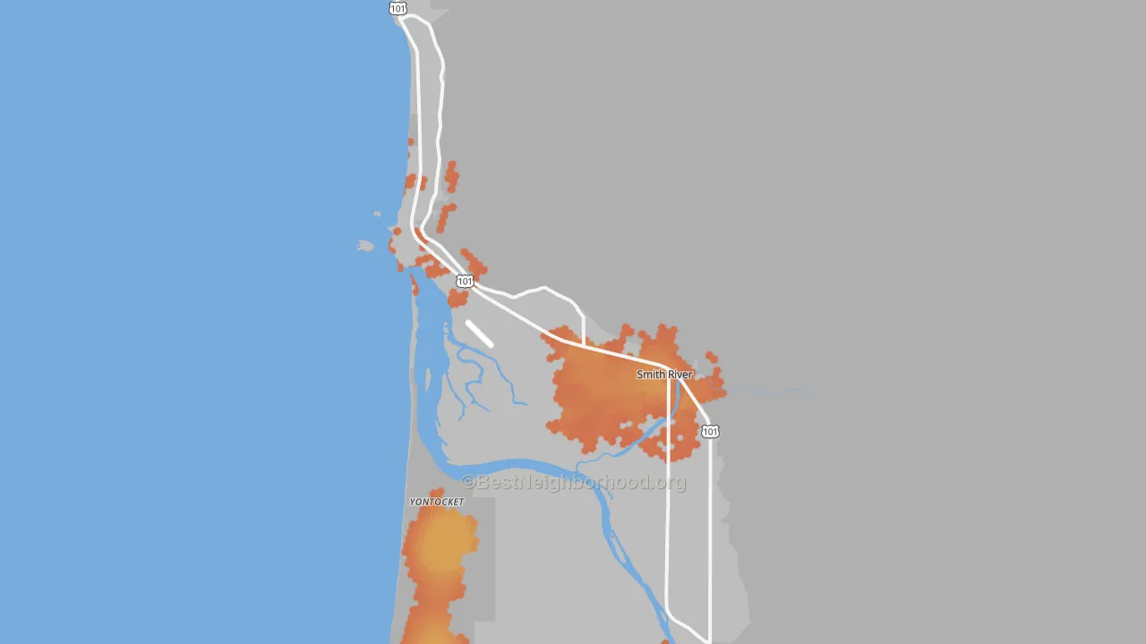 Bike Grade map of Smith River, CA