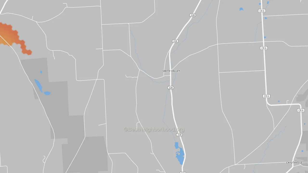 Bike Grade map of Smith Valley, NY