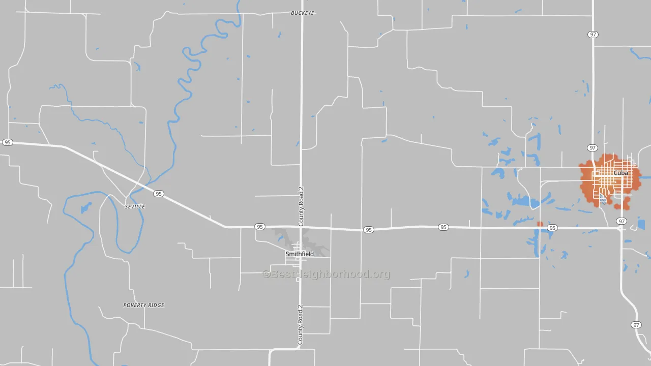 Bike Grade map of Smithfield, IL