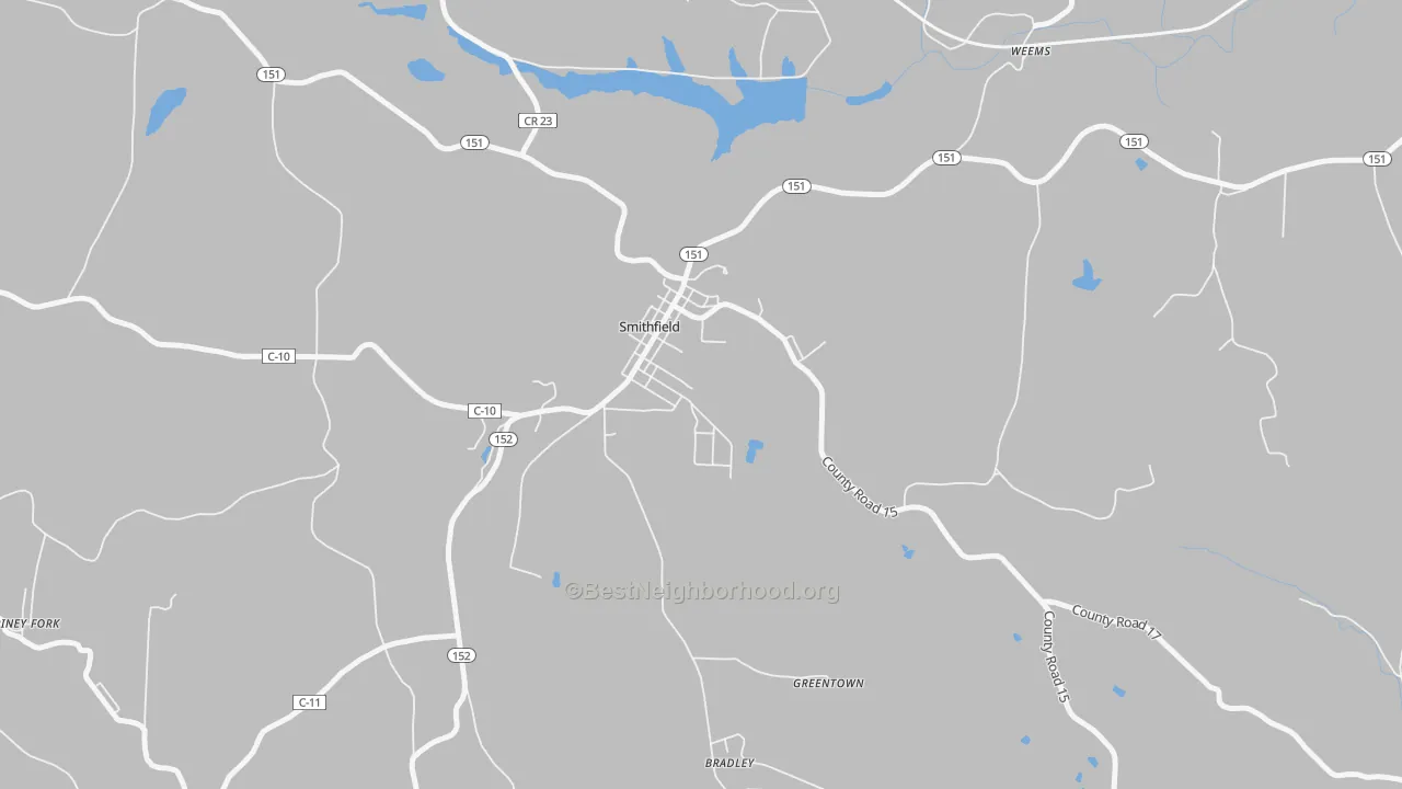 Bike Grade map of Smithfield, OH