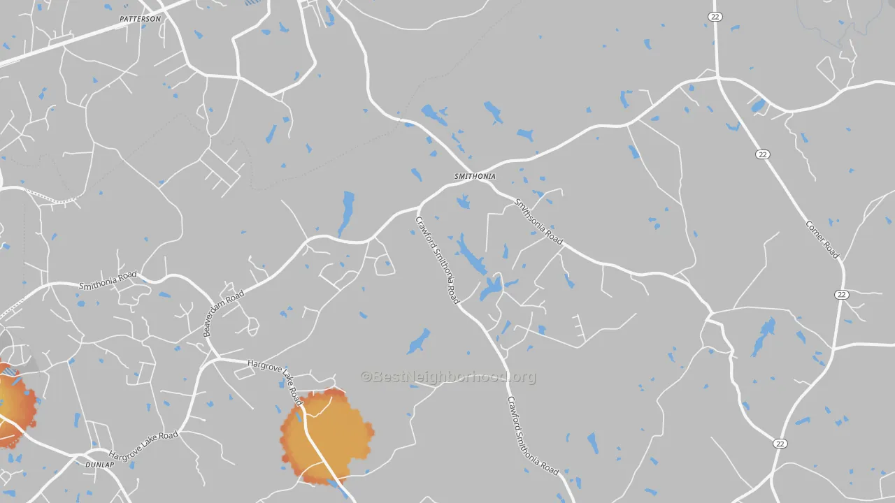 Bike Grade map of Smithonia, GA