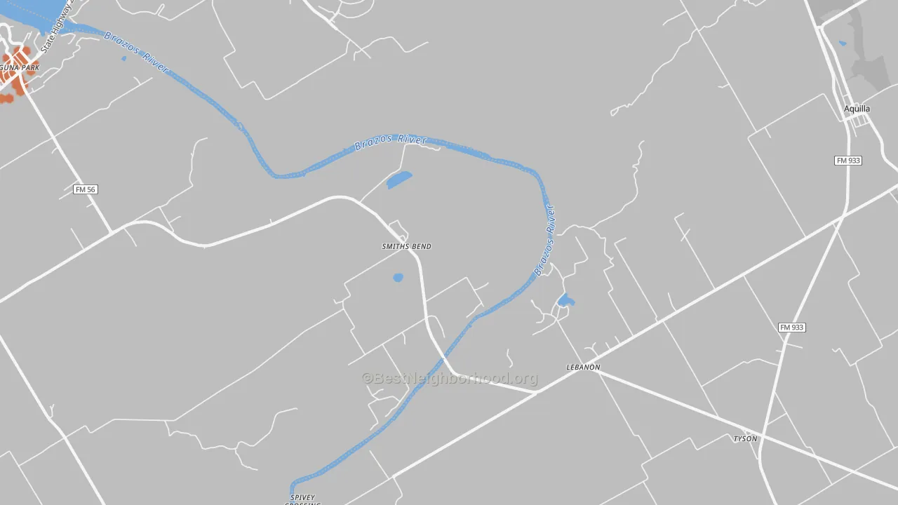 Bike Grade map of Smiths Bend, TX