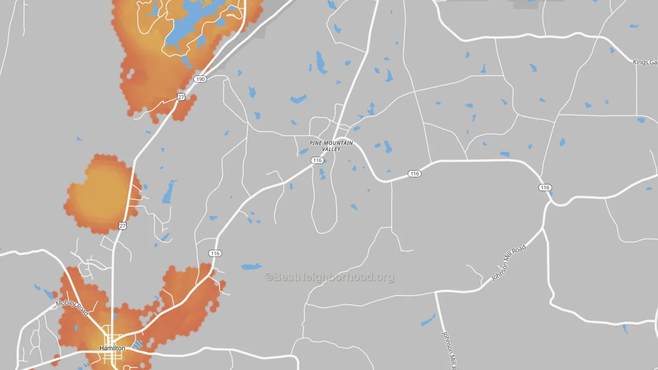 Bike Grade map of Smiths Crossroads, GA