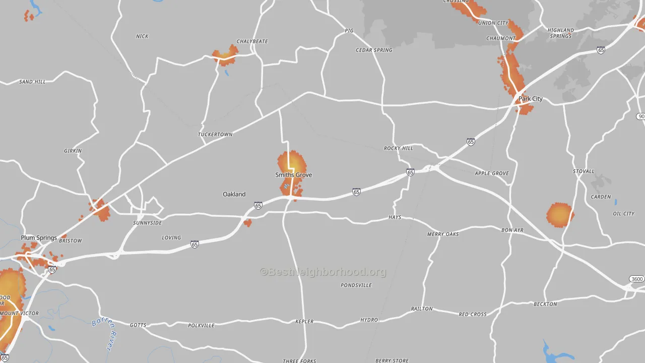Bike Grade map of Smiths Grove, KY