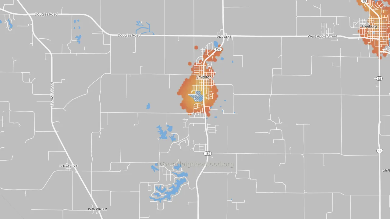 Bike Grade map of Smithton, IL