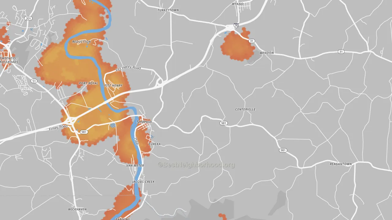 Bike Grade map of Smithton, PA
