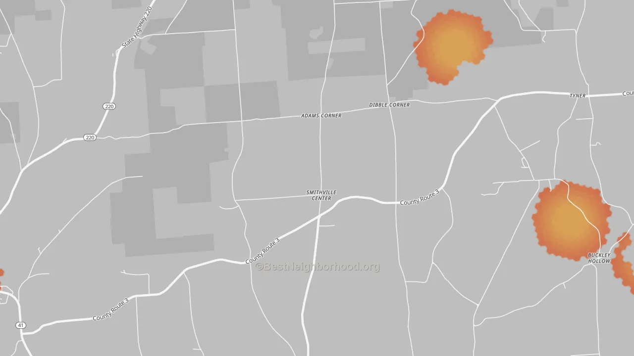 Bike Grade map of Smithville Center, NY