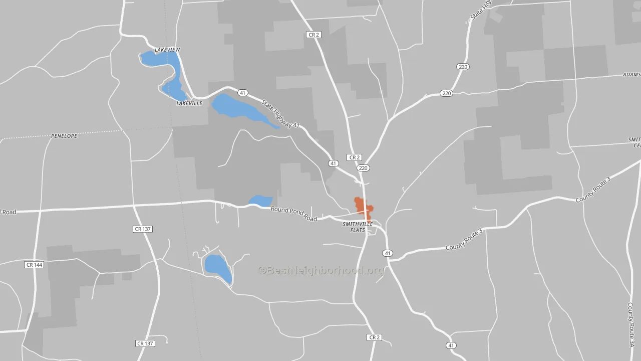 Bike Grade map of Smithville Flats, NY