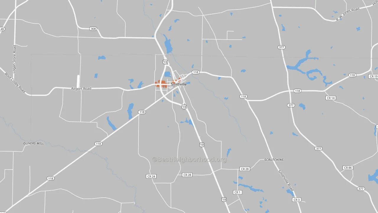 Bike Grade map of Smithville, GA