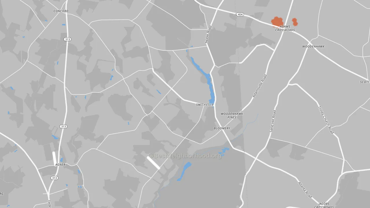 Bike Grade map of Smithville, MD
