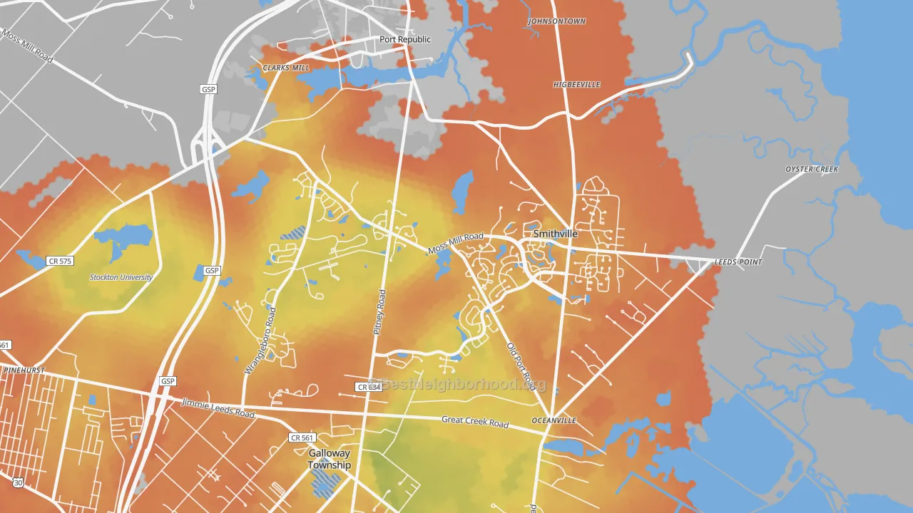 Bike Grade map of Smithville, NJ