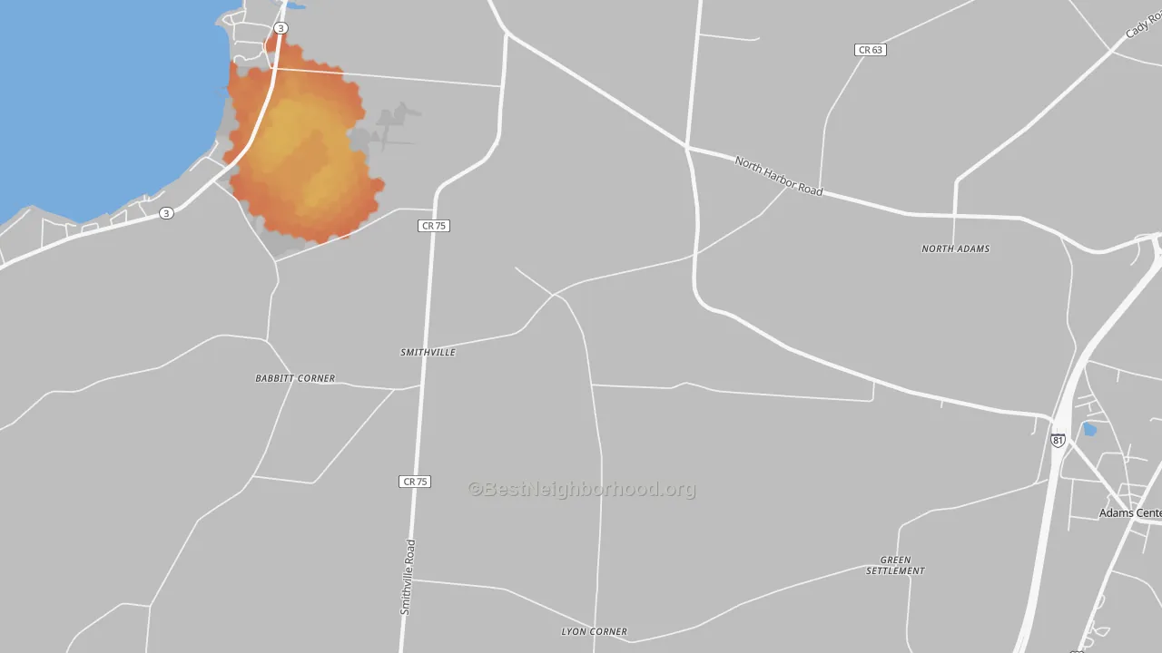 Bike Grade map of Smithville, NY