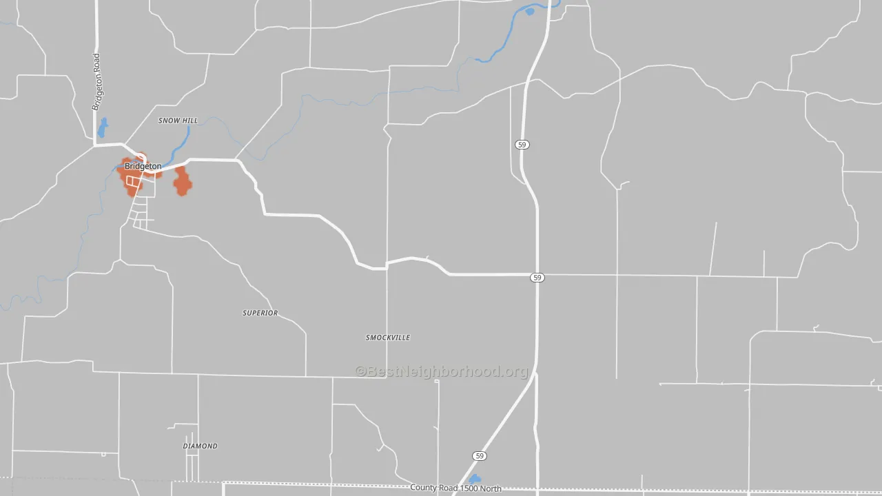 Bike Grade map of Smockville, IN