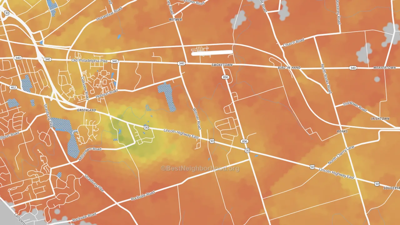 Bike Grade map of Smoketown, PA