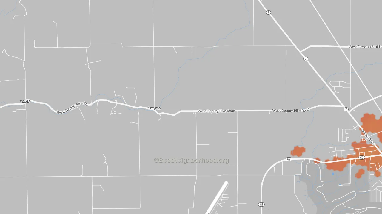 Bike Grade map of Smyrna, IN