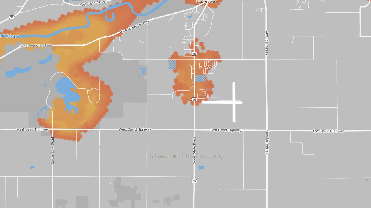 Bike Grade map of Smyrna, MI