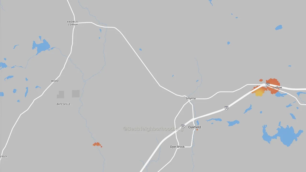 Bike Grade map of Smyrna Mills, ME
