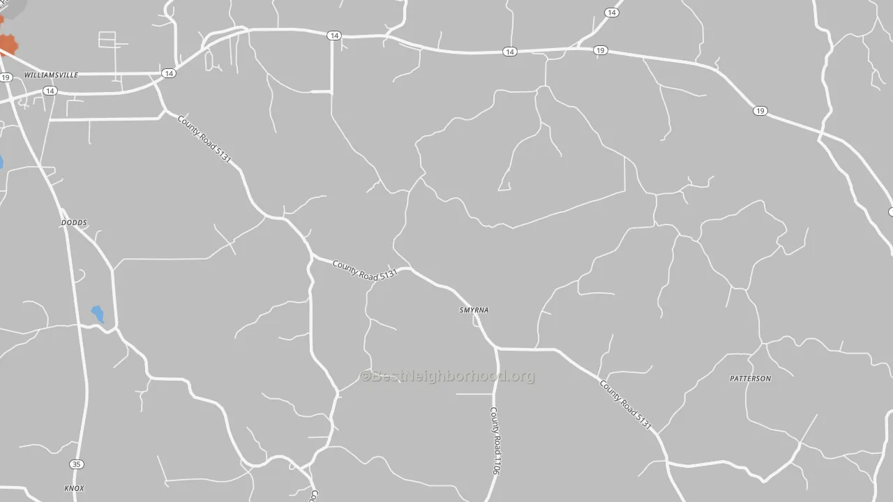 Bike Grade map of Smyrna, MS