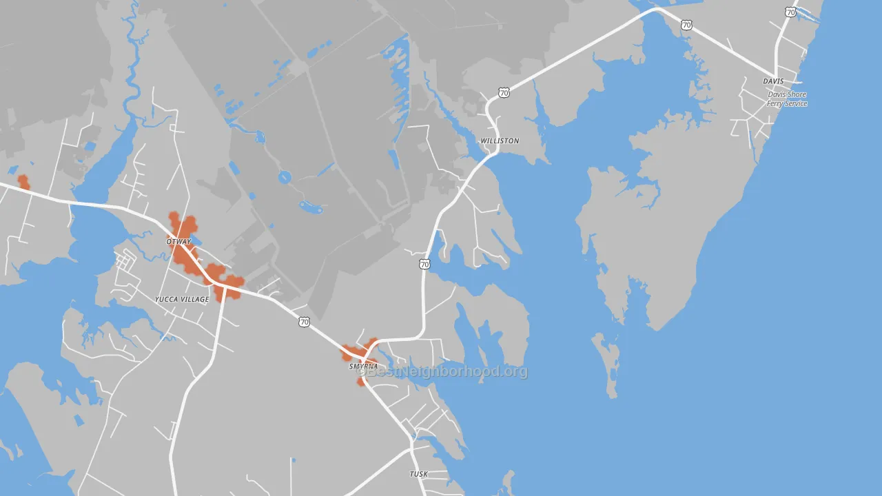 Bike Grade map of Smyrna, NC