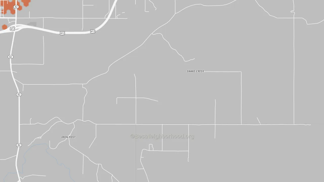 Bike Grade map of Snake Creek, OK