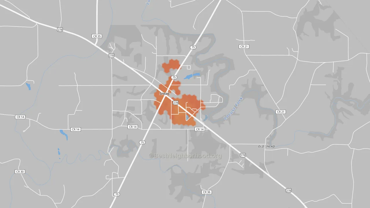 Bike Grade map of Snead, AL