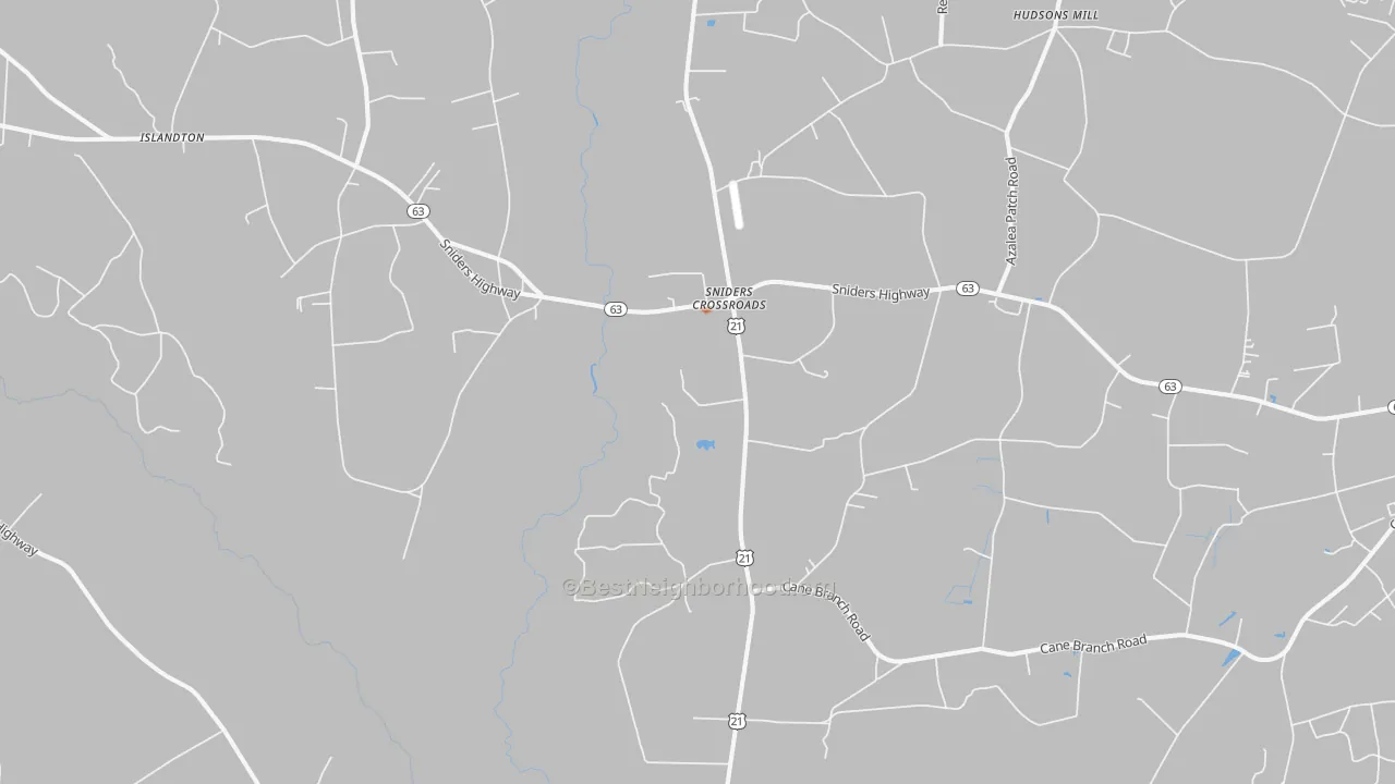 Bike Grade map of Sniders Crossroads, SC