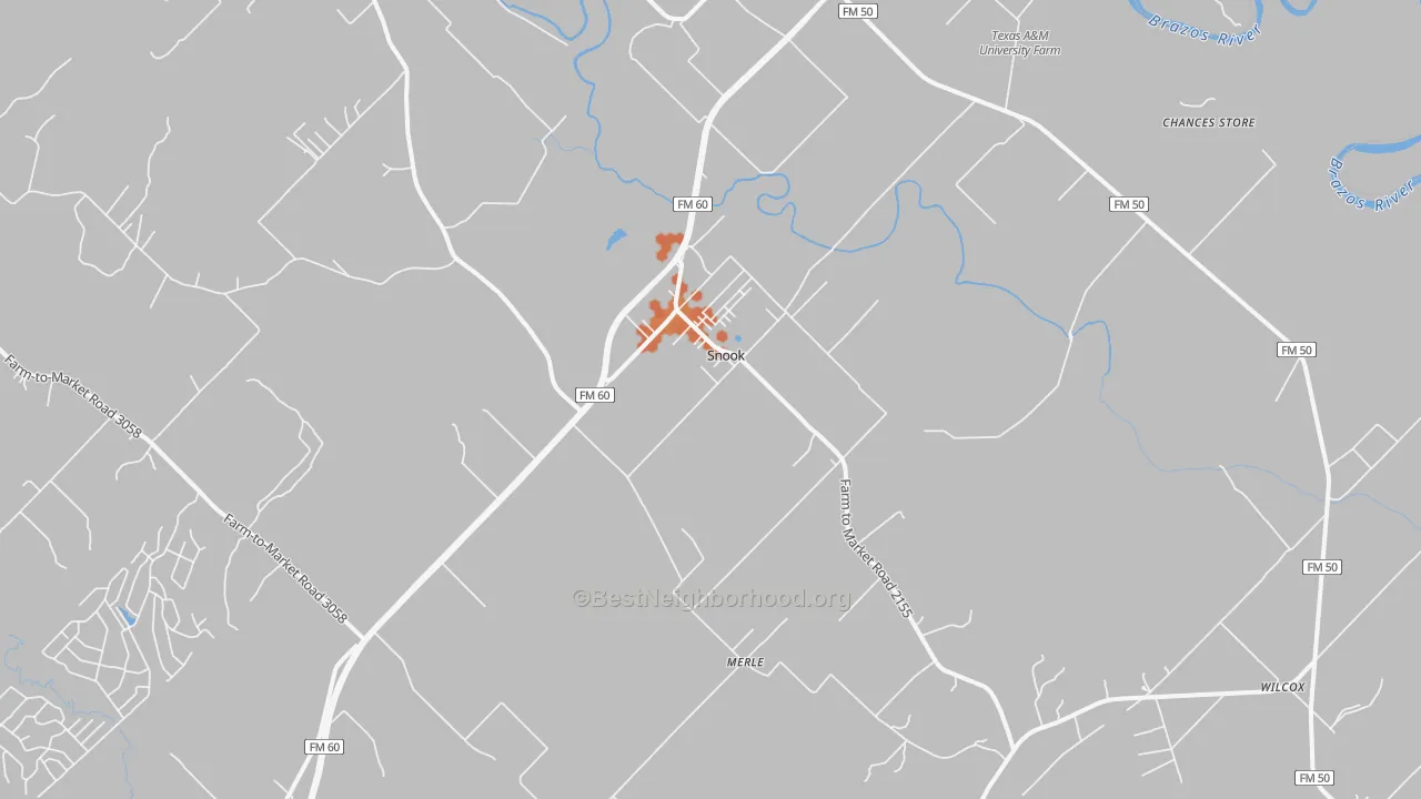 Bike Grade map of Snook, TX