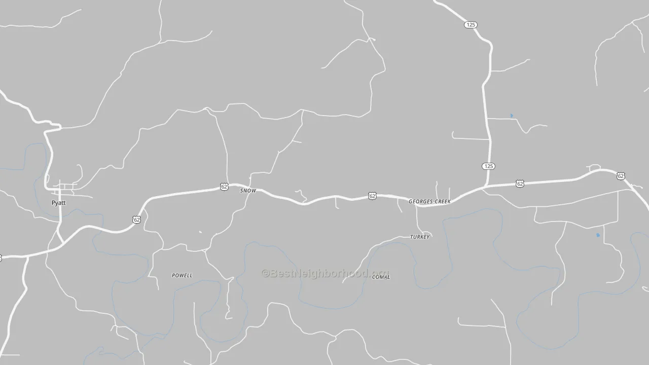 Bike Grade map of Snow, AR