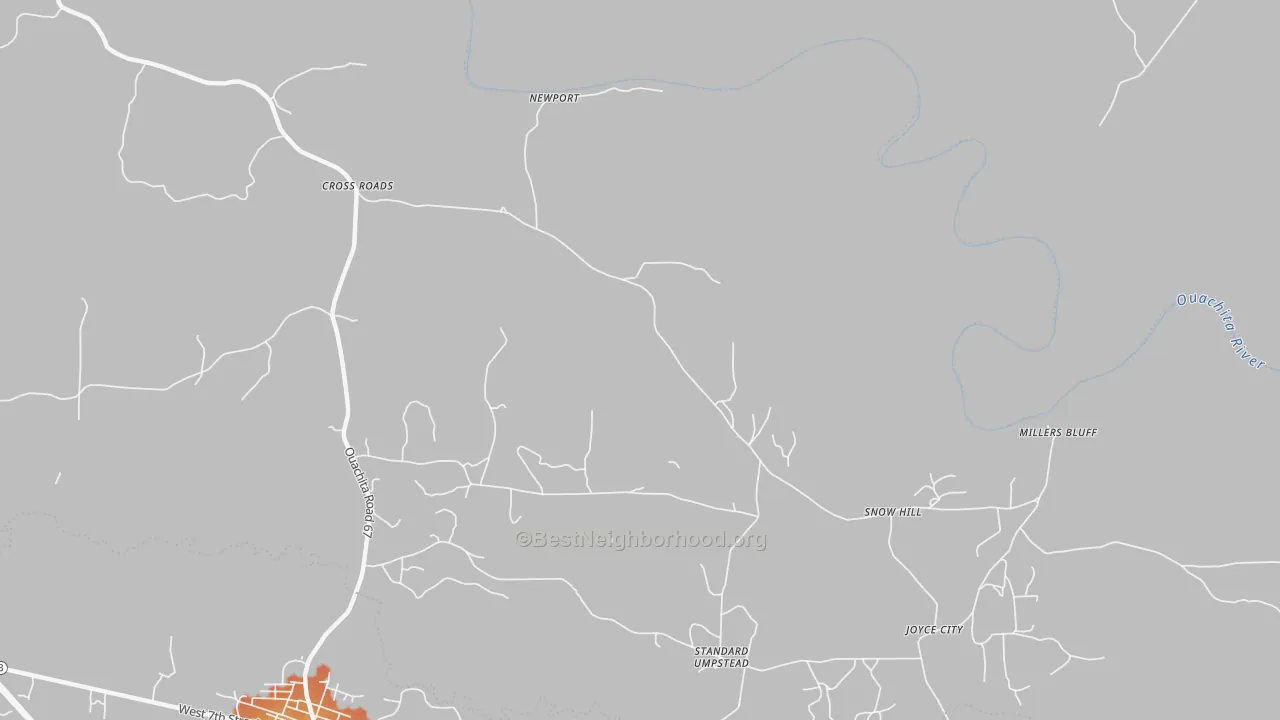 Bike Grade map of Snow Hill, AR