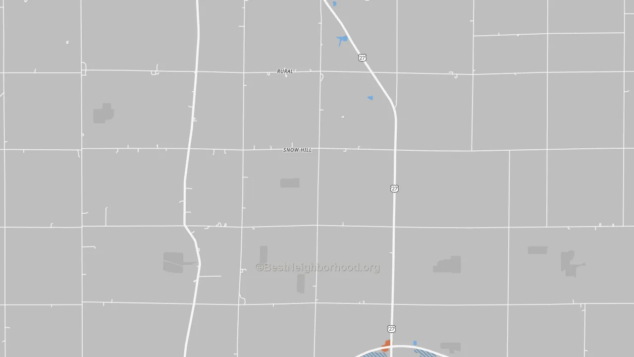 Bike Grade map of Snow Hill, IN