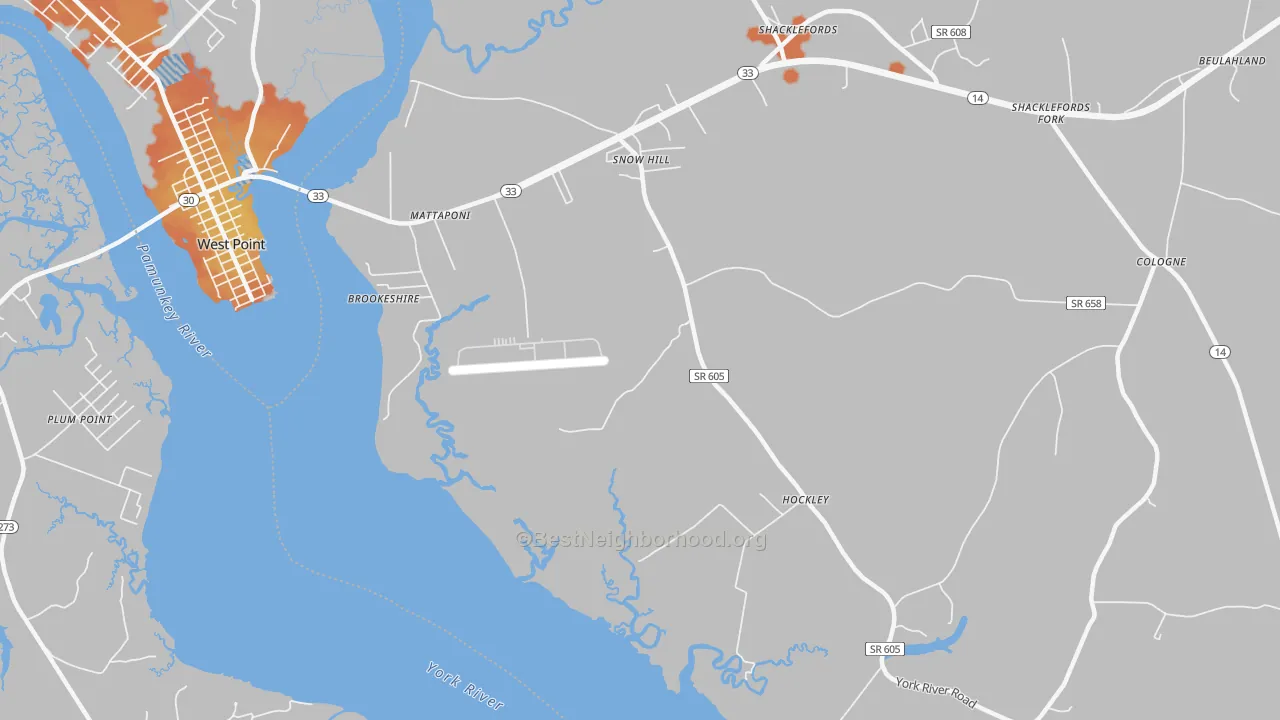 Bike Grade map of Snow Hill, VA