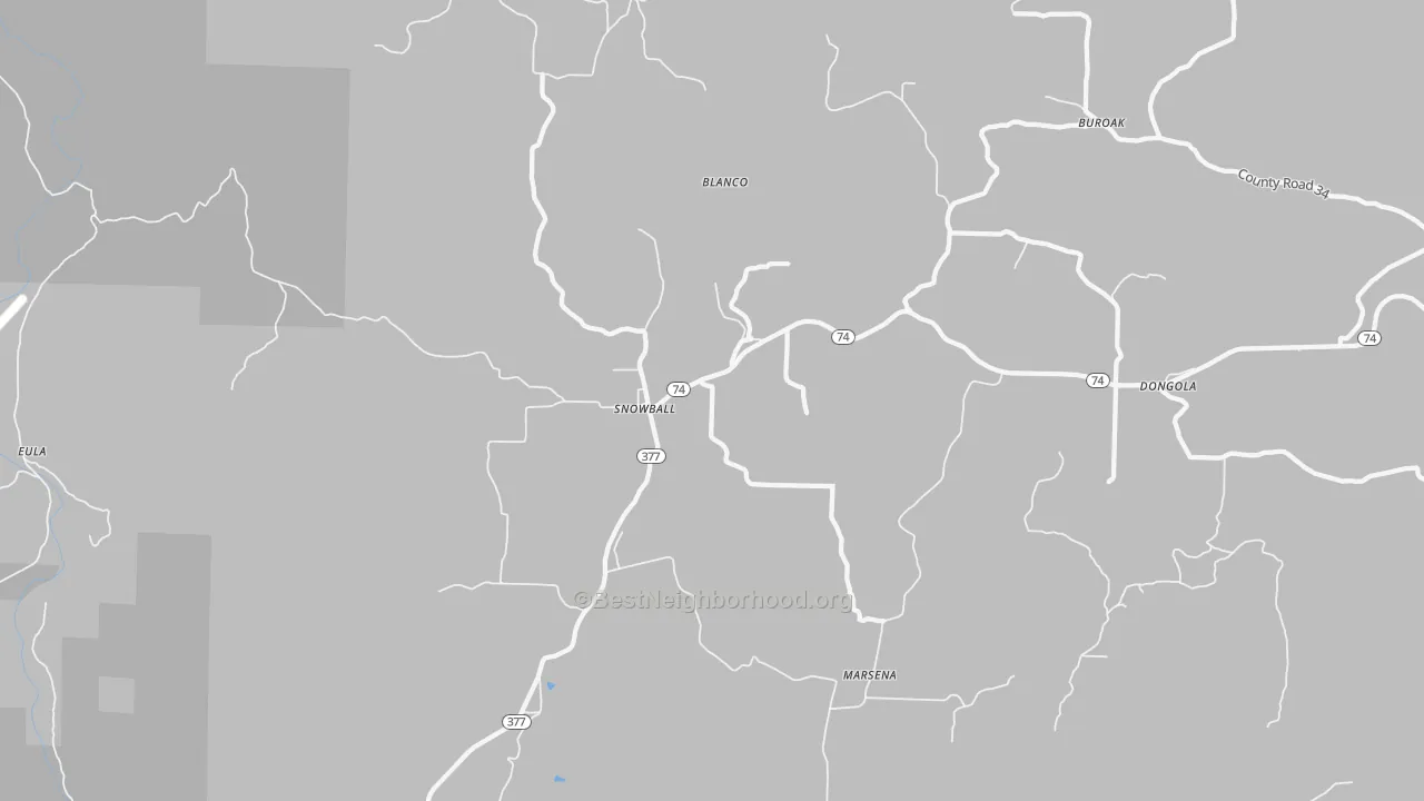 Bike Grade map of Snowball, AR