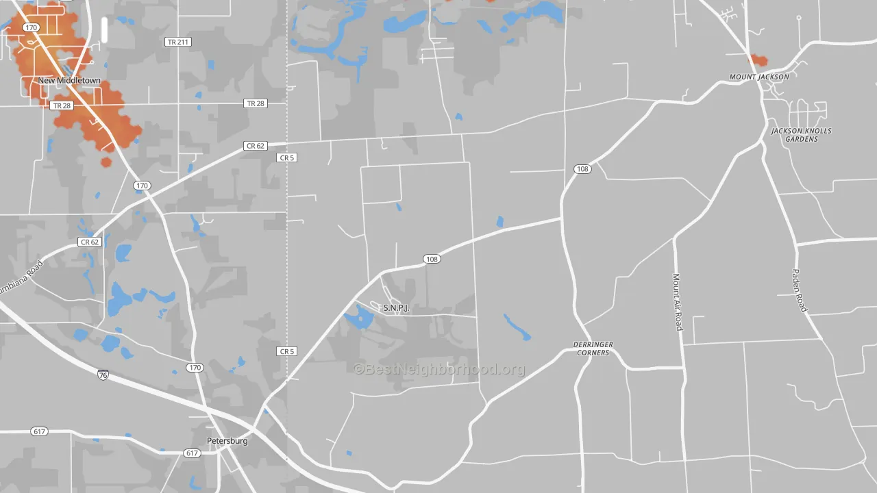Bike Grade map of S.N.P.J., PA