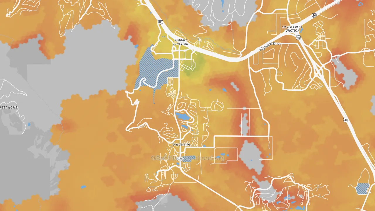 Bike Grade map of Snyderville, UT