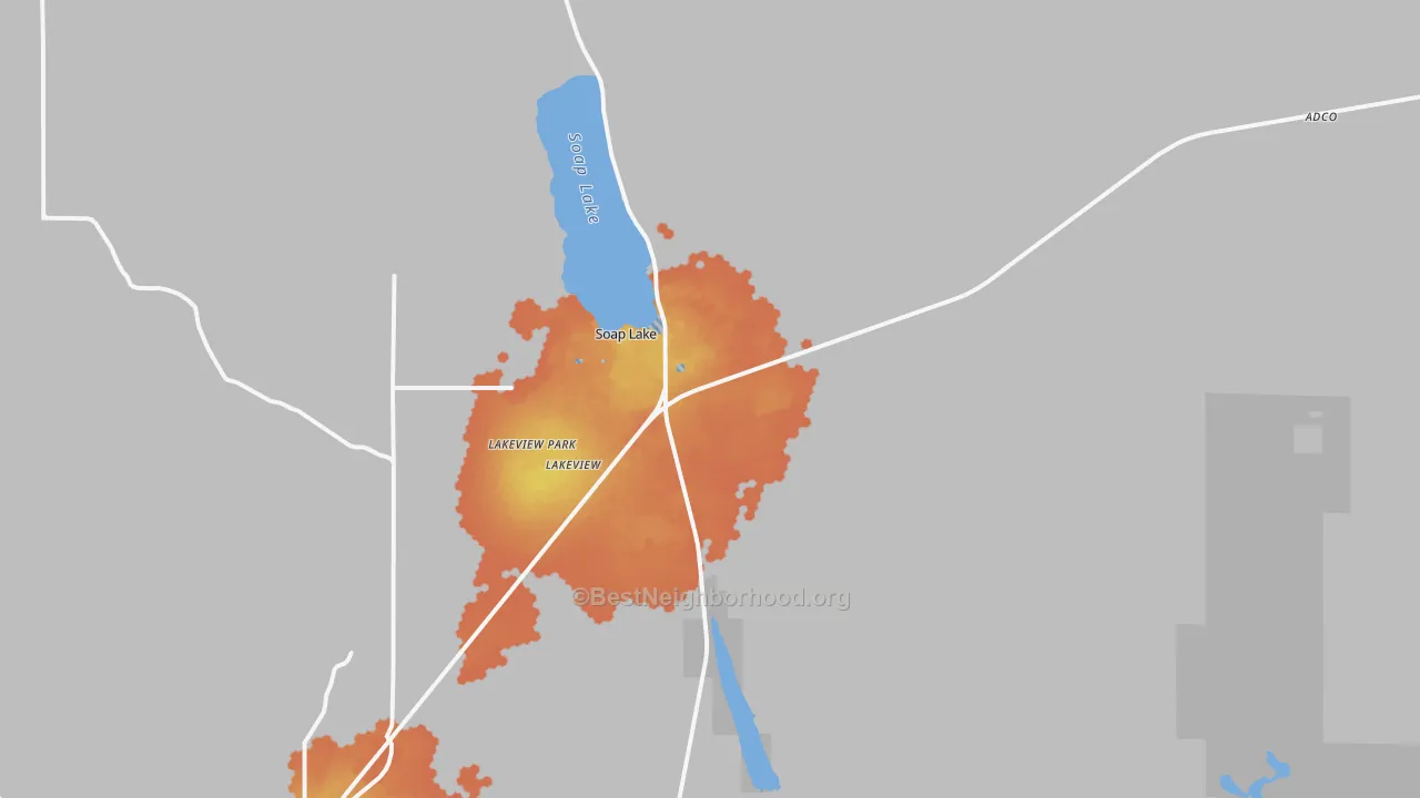 Bike Grade map of Soap Lake, WA