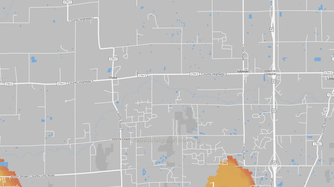 Bike Grade map of Sobieski, WI