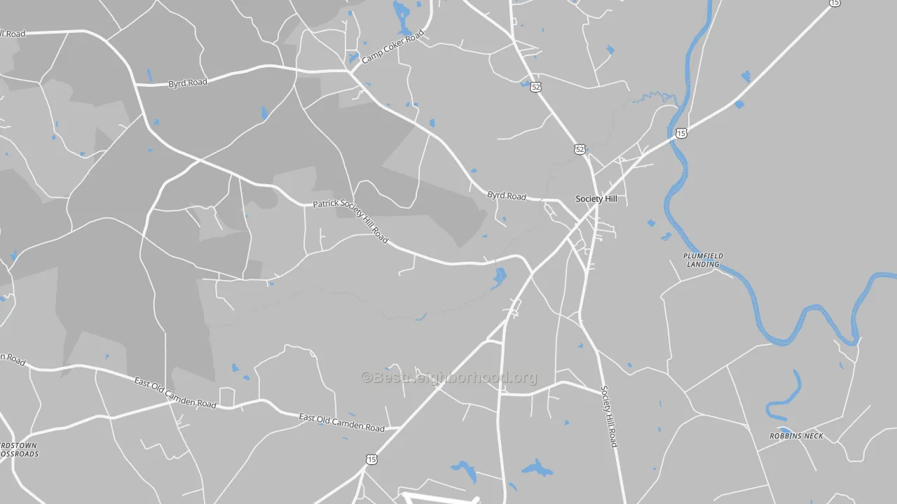 Bike Grade map of Society Hill, SC